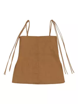 Bimba y Lola атласный топ на бретелях, коричневый