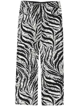 Bimba y Lola брюки с принтом зебра, черный
