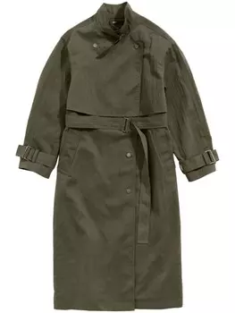 Bimba y Lola двубортный тренчкот, зеленый