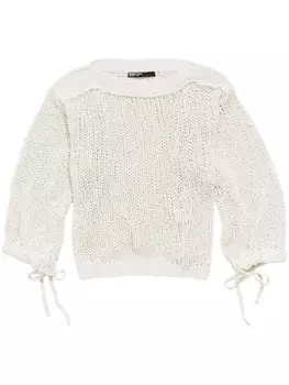 Bimba y Lola джемпер ажурной вязки, белый