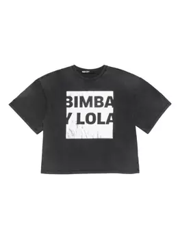 Bimba y Lola футболка оверсайз с графичным принтом, черный