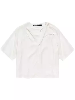 Bimba y Lola футболка с воротником-шарфом, белый