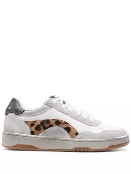 Bimba y Lola кроссовки со вставками и леопардовым принтом, белый