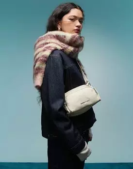 BIMBA Y LOLA маленькая нейлоновая сумка через плечо в каменно-белом цвете