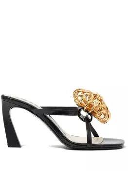 Bimba y Lola мюли с цветочным мотивом, черный