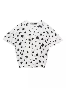 Bimba y Lola топ в горох с V-образным вырезом, белый