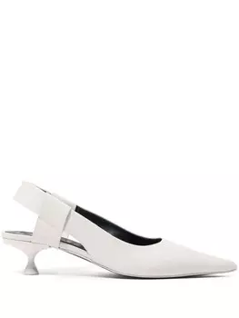 Bimba y Lola туфли-лодочки из кожи с открытой пяткой, нейтральный цвет