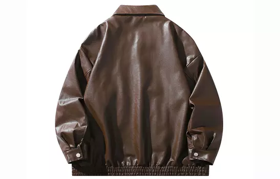 Bingfei Кожаная куртка унисекс с ледяным полетом, Черный