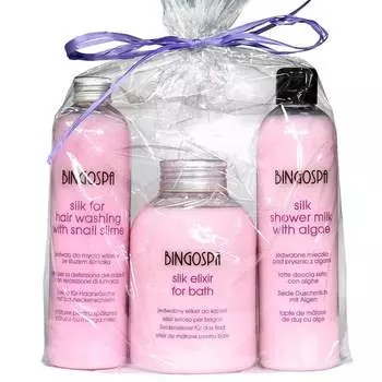 BINGOSPA, Набор спа-косметики с шелком, 3 предмета.