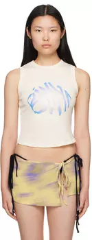 BINYA Off-White Майка с принтом