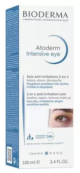 Bioderma Atoderm Intensiv Eye 3в1, уход за раздраженной кожей век, 100 мл