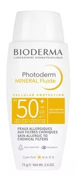 Bioderma Photoderm Mineral Fluide SPF50+ защитная жидкость, 75 g