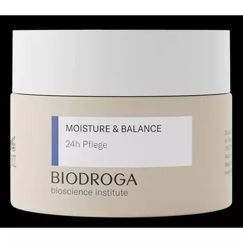 Biodroga Moisture & Balance 24h Care 1,7 унции с гиалуроновой кислотой и Cica, успокаивающее увлажнение, без минеральных масел, парабенов, силиконов, красителей, ингредиентов животного происхождения, глютена и лактозы.