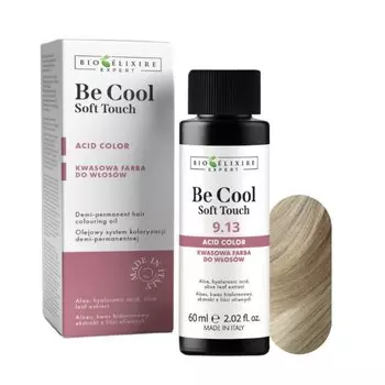 BIOELIXIRE Кислотная краска для волос Be Cool SOFT TOUCH - 9.13 Очень светлый золотисто-пепельный блондин - 60 мл