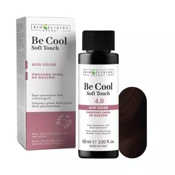 BIOELIXIRE Кислотная краска для волос Be Cool SOFT TOUCH - 4.0 Средне-каштановый - 60 мл