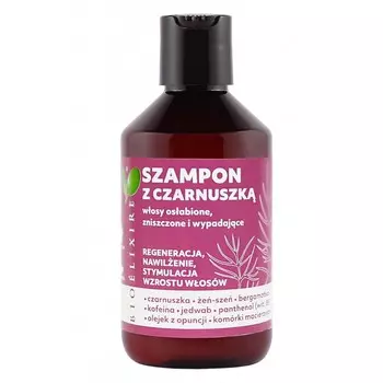 BIOELIXIRE Шампунь с черным тмином для ослабленных, поврежденных и выпадающих волос 300мл