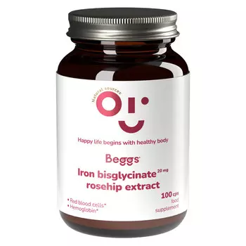 Биологически активная добавка Beggs, бисглицинат железа 20мг, 100г Inna Marka