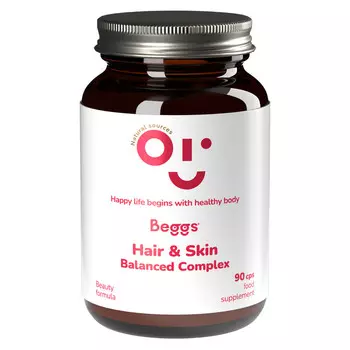 Биологически активная добавка Beggs, сбалансированный комплекс для волос и кожи, 90 капсул Inna Marka