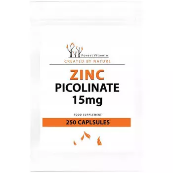 Биологически активная добавка Лесной витамин, пиколинат цинка 15мг, 250 капсул Forest Vitamin