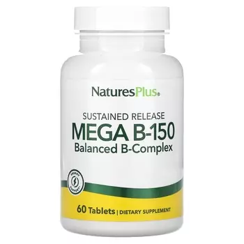 Биологически активная добавка NaturesPlus Mega B-150 с пролонгированным высвобождением, 60 таблеток