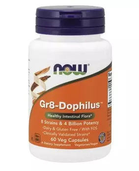 Биологически активная добавка, Now Foods GR-8 Dophilus, Добавка , 60 капсул