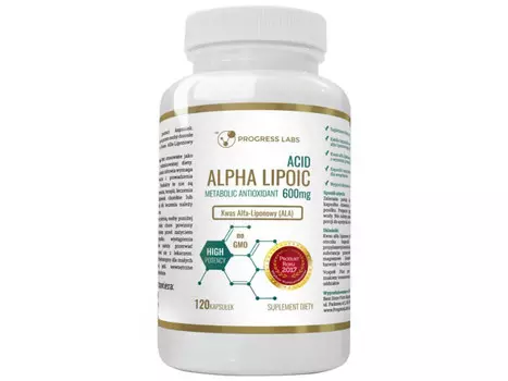 Биологически активная добавка Progress Labs, альфа-липоевая кислота, 600 мг, 120 капсул