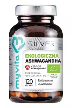 Биологически активная добавка SILVER Ashwagandha KSM-66 BIO, 120 капсул. МояВита Myvita