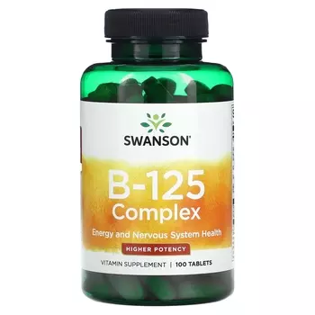 Биологически активная добавка Swanson высокой эффективности, комплекс B-125, 100 таблеток