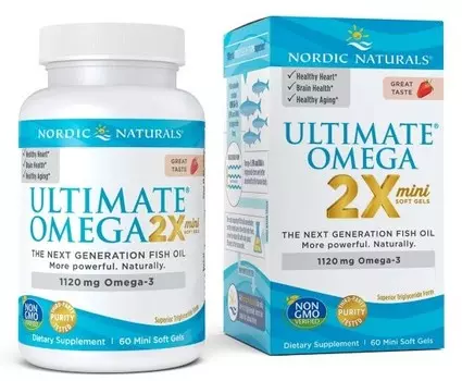 Биологически активная добавка Ultimate Omega 2X Mini (60 капсул) Nordic Naturals