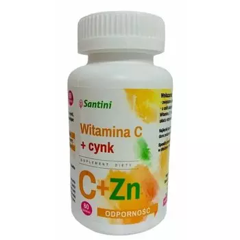 Биологически активная добавка Витамин С + Цинк 60 таблеток - Сантини Santini