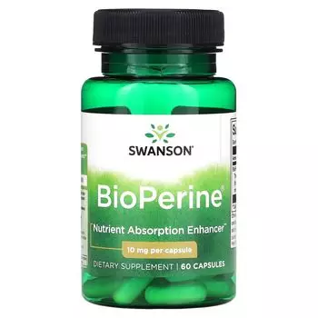 Биоперин, 10 мг, 60 капсул Swanson