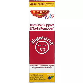 Bioray, добавка для поддержки иммунитета и выведения токсинов для детей, голубика, 60 мл (2 жидк. унции)