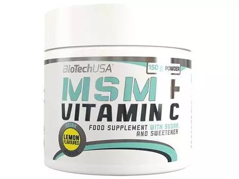 BioTech, Витамины и минералы, МСМ + витамин С, 150 г, лимон