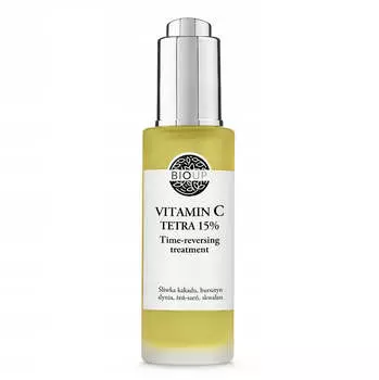 Bioup Витамин С Tetra 15% Time-Reversing Treatment роскошная сыворотка с янтарем и женьшенем 30мл