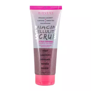 Biovene, Ниациновый скраб от целлюлита, пилинг для тела с органическим кокосовым сахаром и талассо, 200 мл