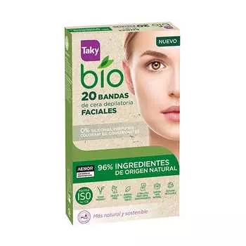 Биовосковые полоски для депиляции лица 20 шт Taky