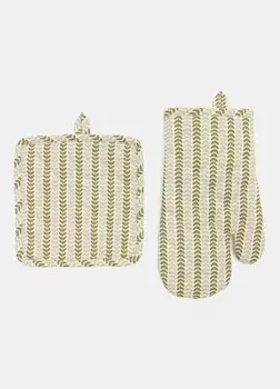 Бипак: 1 прихватка и 1 перчатка с принтом Croff, мультиколор