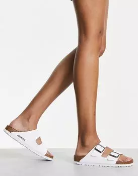 Birkenstock - Arizona - белые босоножки из материала бирко-флор