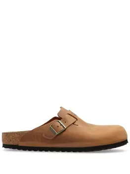 Birkenstock бостонские кожаные тапочки, коричневый