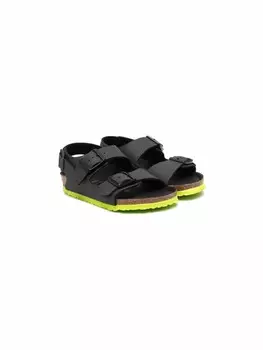 Birkenstock Kids сандалии с ремешком на пятке, черный