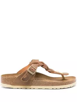 Birkenstock плетеные шлепанцы Gizeh, коричневый