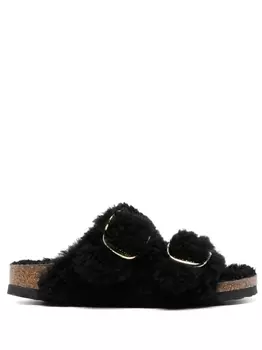 Birkenstock сандалии Arizona Big Buckle с мехом, черный