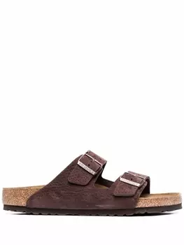 Birkenstock сандалии Arizona из зернистой кожи, коричневый