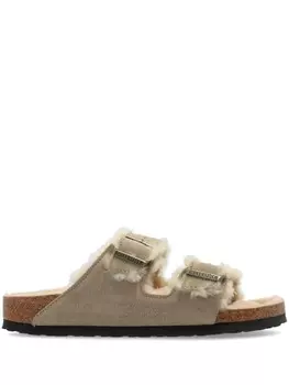 Сандалии на меху Birkenstock Arizona Shearling Suede Leather, бежевый