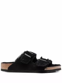 Birkenstock сандалии Arizona с подкладкой из овчины, черный