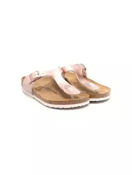 Birkenstock сандалии Gizeh с эффектом металлик, розовый
