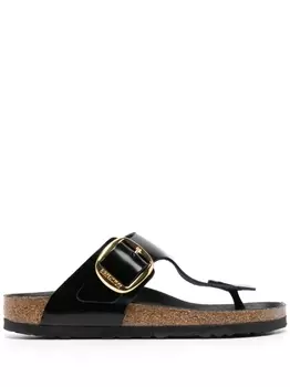 Сандалии Birkenstock Gizeh Big Buckle Natural Leather Patent, черный