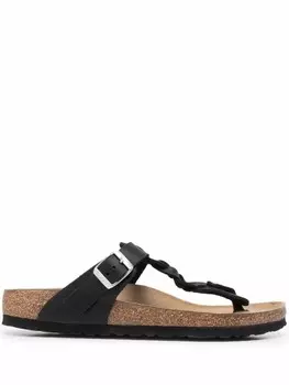 Birkenstock сандалии Gizeh с плетеным ремешком, черный