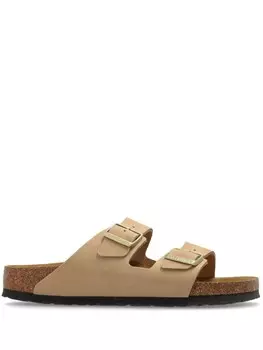 Birkenstock сандалии из кожи Аризона, нейтральный цвет