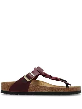 Birkenstock сандалии из плетеной кожи Gizeh, красный